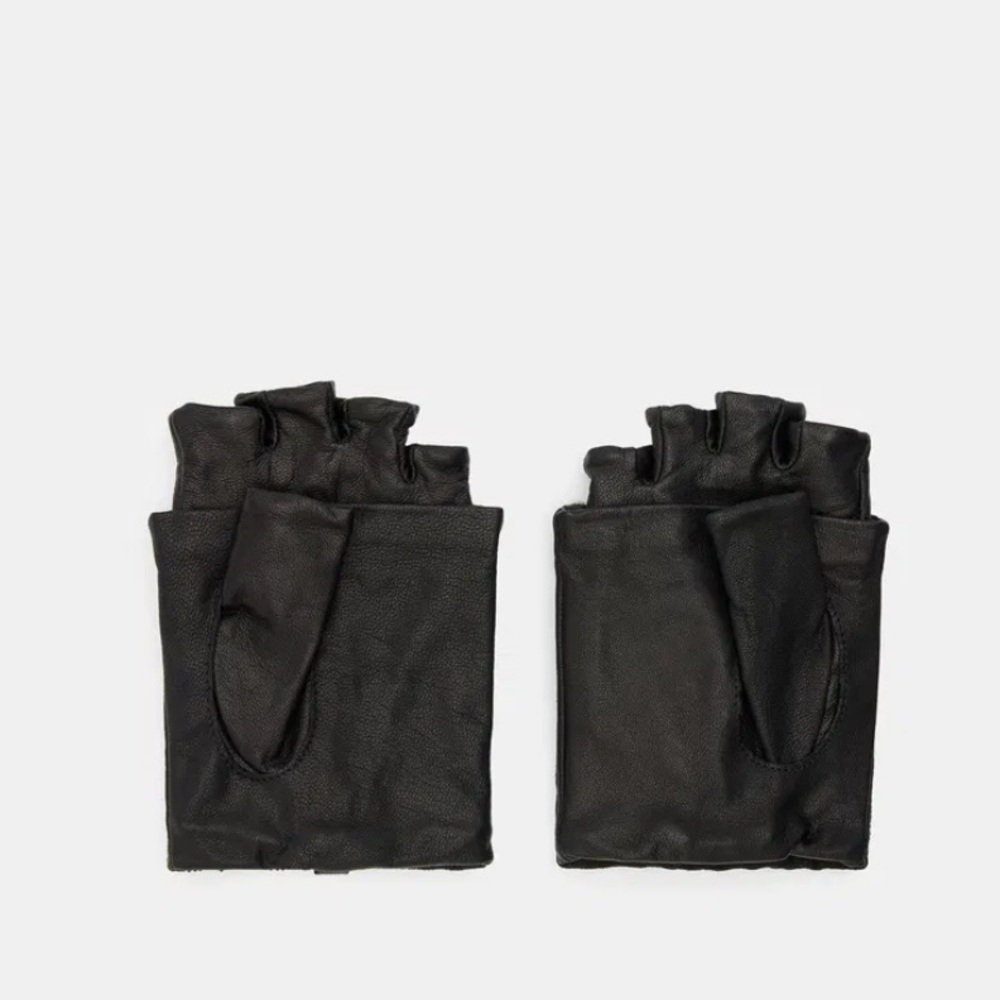 All Saints Black Rhinestone Fingerless Gloves - Picture 2 of 4